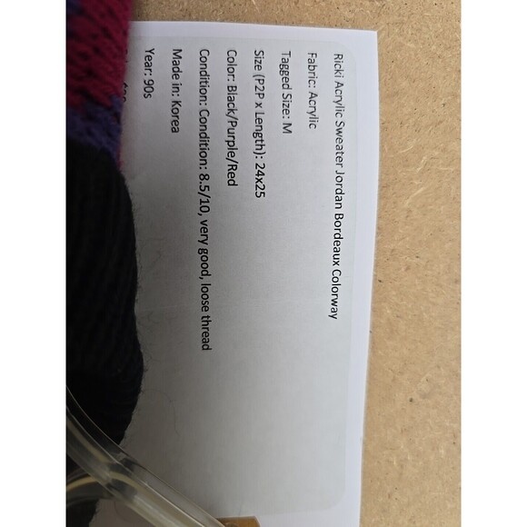 Vtg 90s Colorful Geometric Striped Mohair Blend Tunic Sweater Size M Retro Ricki - Picture 6 of 6